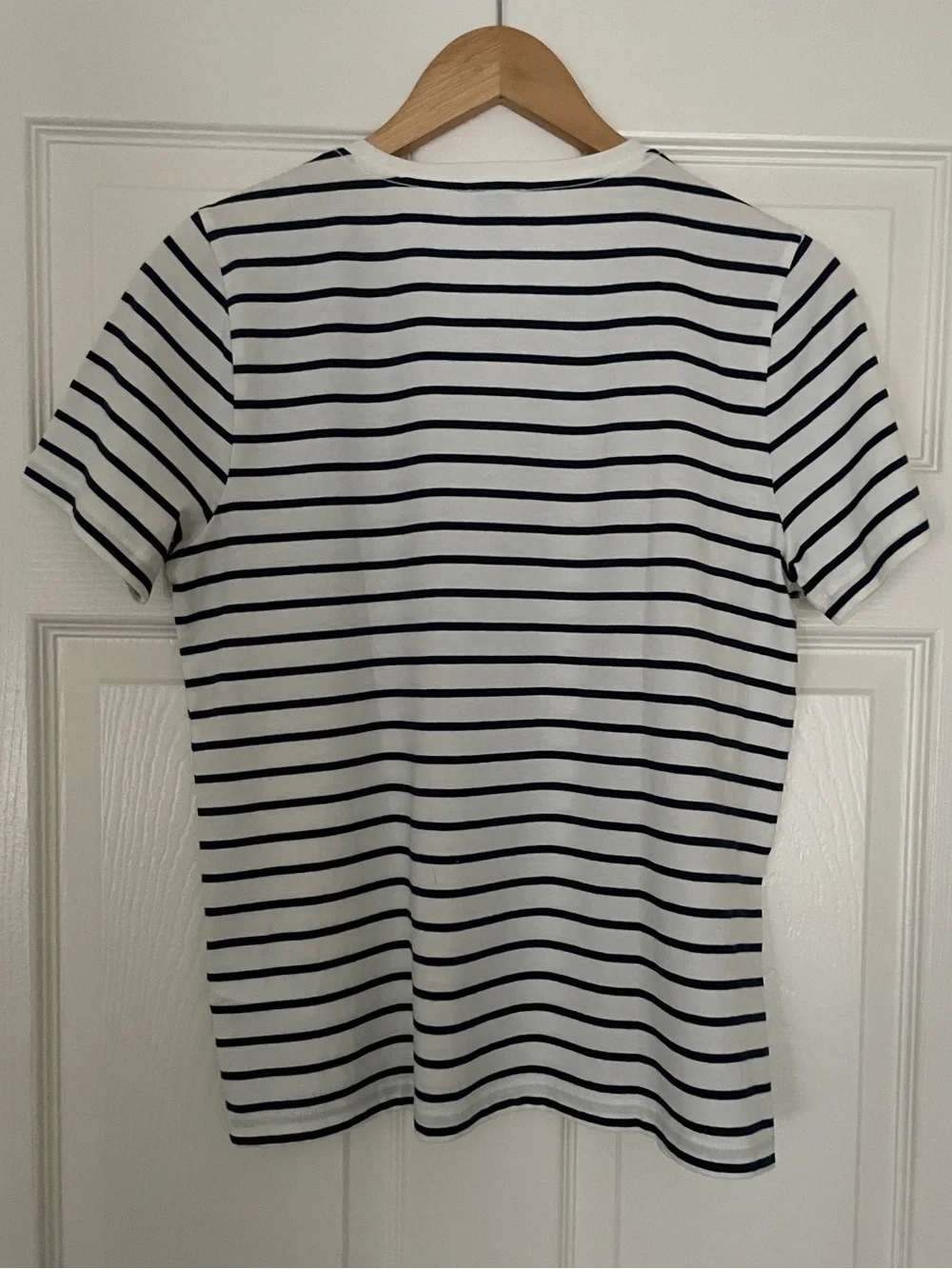🪩 J. Crew White Tee with Navy Stripes and Silver Sequins 🪩 - Picture 3 of 5